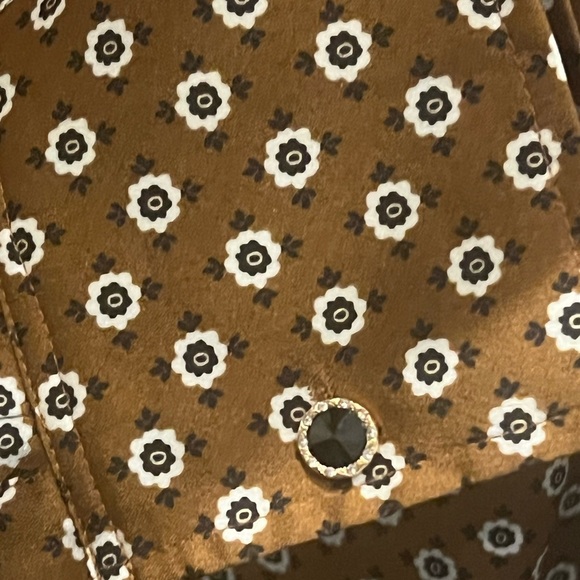 Sanctuary Womens 2X Brown Polka Dot Geo Print Blouse - Picture 4 of 6